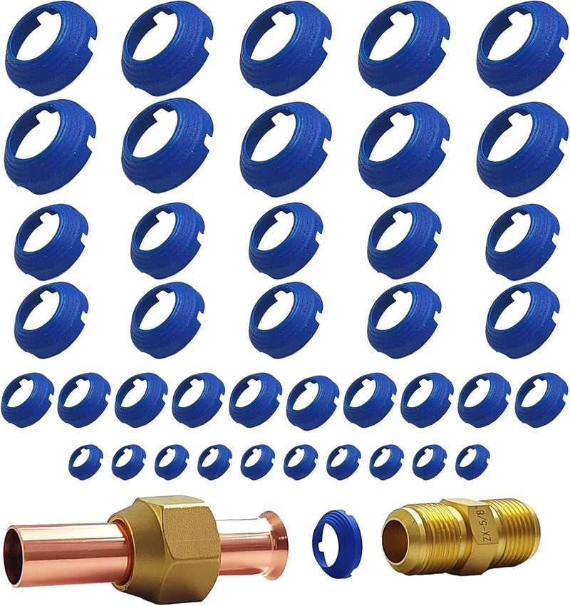 ZGTools 40 Pack Starter Leak-Free SAE Flare Fitting, HVAC Leak Free SAE Flare Connections Eliminates Refrigerant Leaks, For Schrader Valve, Refrigeration, HVAC & Mini Split kit - 1/4", 3/8", 1/2", 5/8" - Image 1